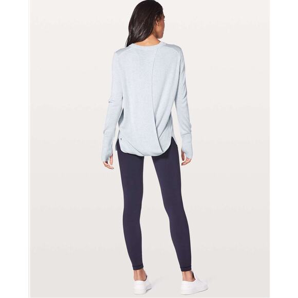 Lululemon Bring It Backbend Sweater in Heathered Alpine White Women's 8 Cashmere - Picture 2 of 14